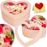 Springose ​​seebiroosid HA7444 24 tk lillekasti lillekomplekt lillede s&uuml;damekarbis roosa