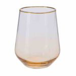 Kuldse &auml;&auml;rega klaas, 425 ml, Stiklinė su auksiniu apvadu 425ml