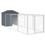 vidaXL koerakuut katusega, antratsiithall, 117x405x123 cm, teras