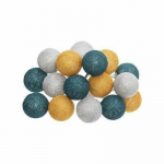 Cottonbals LED-tuled, 16 tuld, kollane/valge