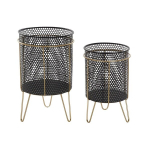 Aiakastide komplekt - DKD HOME DECOR - Must ja kuldne - Metall - 36 x 36 x 58 cm - Moodne disain