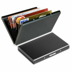 CARD ETUI metallist kaardipank RFID-kaardihoidjaga must EL54, CARD ETUI Metalinė kortelių piniginė su RFID kortelių laikikliu juoda