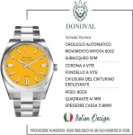 Meeste k&auml;ekell Donoval Watches Simpson karbiga, h&otilde;bedane/kollane