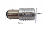 P21/5W LED-pirn BAY15D 12-24V canbus, 2000lm punane, 1 tk.
