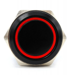 Sisse-v&auml;ljal&uuml;liti, LED-painutusnupp 18 mm 3-v&auml;rviline in-1 must 12V