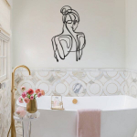 Dekoratyvinis metalinis sienų priedas Woman Silhouette - APT594LS