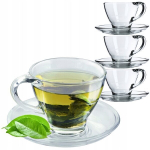 Tassid alustassiga kohvi ja tee jaoks 200ml, 4 tk
