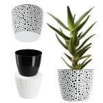 &Uuml;mmargune lillepott lilledele, must, 13 cm