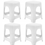Taburet K&ouml;&ouml;gitaburet Rattan White 4 tk