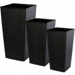 Komplektis 3x lillepoti siset&uuml;kk Tall Black 75cm