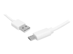 PS MicroUSB kaabel 1m, valge, kiirlaadimine.