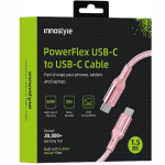 INNOSTYLE USB-C kiirlaadimiskaabel iPhone'ile, Samsungile, 3A, 60W, Kevlar, 2M