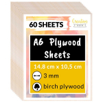 A6 kasevineerplaadid Creative, 60 tk. 3 mm, 148 x 105 x 3 mm