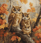 Tikkimiskomplektid "The Owls Family" 27x29cm SBU5045 Luca-S
