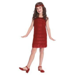 Lastekost&uuml;&uuml;m 'Flapper Red' 10-12a