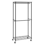 Kahepoolne mobiilne riidenagi ratastega &ndash; 204 cm, reguleeritav, vastupidav, metallist