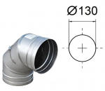 Diverter 90&deg; koos puhastusluugiga. D-130 mm.