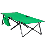 Matkas&auml;ng V&auml;livoodi Kokkupandav voodi, klappav, k&uuml;ljetasku ja joogihoidjaga, kandev&otilde;ime kuni 136 kg, teras Oxford, roheline+must, 190 x 65 x 40 cm