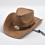100% nahast Western Cowboy m&uuml;ts meeste laia &auml;&auml;rega h&auml;rrasmeeste kiriku dž&auml;ssim&uuml;ts Cowgirl m&uuml;tsid Sombrero Hombre, chaki02