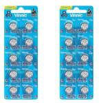 Vinnic LR44, AG13 leelispatareid, 20 tk.