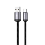 Jellico B27 Kootud Puuvill Universaalne USB kuni USB-C Andmete ja Kiire PD 30W Laadimiskaabel 1m Must