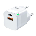 Jellico C40 Mini PD 20W QC 3.0 Nutikas Kohanduv Kiire Laadija 1x USB-C (5-12V) / USB 3A Valge