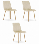 3 tooli komplekt Leobert Lava, liiva/pruun