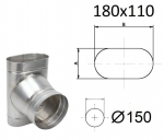 Elliptiline tee laial k&uuml;ljel. AxB/D=180x110/150 mm.