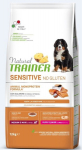Kuivtoit koertele l&otilde;hega Natural Trainer Sensitive No Gluten keskmist ja suurt t&otilde;ugu noortele koertele, 12 kg