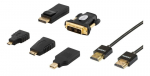 Deltaco HDMI-251, Micro HDMI/Mini HDMI/DP/Mini DP, DVI, HDMI, 2 m