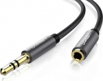 UGREEN AV118 AUX pesa helipikendaja 3,5 mm 5 m, must