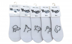 Unisex v&auml;ga madalad sokid be Snazzy ST-04, kutsikad, 5 tk, valge