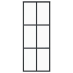 vidaXL liuguks, ESG-klaas ja alumiinium, 76x205 cm, must