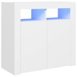 vidaXL puhvetkapp LED-tulega, valge, 80 x 35 x 75 cm