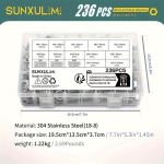 Rasked mutrid-poldid komplekt, 304-M6, M8, M10 (236 PCS)