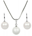 Levien Pearl Pearlescent White SET-041 kaelakee ja k&otilde;rvar&otilde;ngaste komplekt