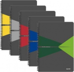 Spiraalkaustik A5/90l joon, plastik kaanega,kollane/hall FSC,Leitz/5