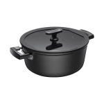 Fiskars pott Hard Face with Lid, 5L, must