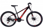 MTB jalgratas Mercury Alumiinium 26&Prime;, 145&ndash;170 cm, 21 k&auml;iku, Must/Punane