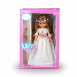 Kogumiskogu mudel - FAMOSA - Nancy kollektsiooni kommunioon - 42 cm - Valge kleit - Ristikruv.