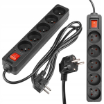 Masterled Pikendusjuhe maandusega 1,5 m 5 pesa must 3x1mm