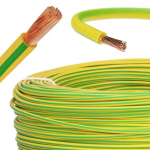 &Uuml;mmargune painduv kollakasroheline Elektrokabel Lgy H07v-k juhe 1 x 6 mm 25 m