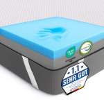 Kahepoolne 2-in-1 kattemadrats jahutava vahukihiga 140x200x5 cm