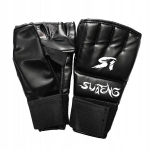 Pu nahast poksikindad &uuml;he s&otilde;rmega Mitten Mma Muay lastele, mustad