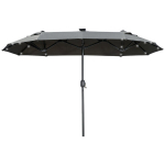 Outsunny kahekordne p&auml;ikesevarju 295x219cm, LED-iga, reguleeritava kaldenurgaga, turuhall p&auml;ikesevarju, tumehall