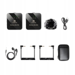 Puluz Juhtmevaba Kaasaskantav Lavalier Mikrofon 1 Tx+ 1 Rx 2,4ghz 300mah