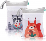 Aicharynic m&auml;hkmekott, m&auml;rg kott, 2 riidest m&auml;het, m&auml;rjad taskud, korduvkasutatav, veekindel lukuga, m&auml;rjad taskud beebi v&auml;ikelapsega reisimiseks, hall orav, taskukorraldaja