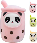 Aiuidun Panda Boba kaisukaru, Bubble Tea pehme m&auml;nguasi, pl&uuml;&uuml;skpadi, m&auml;nguasi, pehme kallistuspadi, kingitus lastele, t&uuml;drukutele, poistele (roosa, 35 cm)