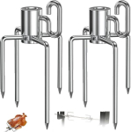 Lihaklambrid, 2 tk lihaklambrite komplekt rotisserie vardale, roostevabast terasest bbq lihan&otilde;elad, lihan&otilde;el lukustuskruviga, kanagrillkahvel lukustuskruviga, topeltlihaklamber, h&otilde;bedane