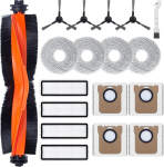 Fixbetter tarvikute komplekt Xiaomi X20 Max/x20 Pro robot-tolmuimejale, 1 rullhari, 4 Hepa filtrit, 4 lappi, 4 tolmukotti, 4 k&uuml;lgharja, varuosad (18 t&uuml;kki)